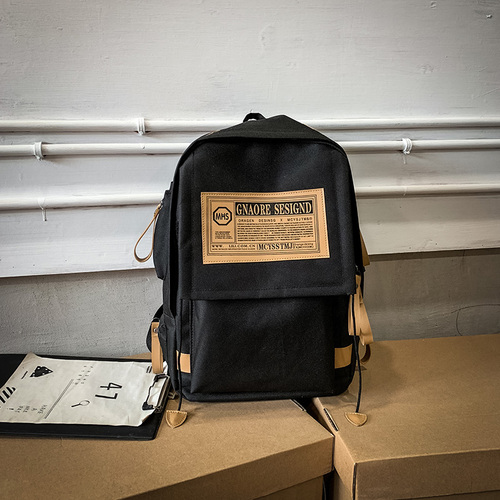 Retro Street Style Canvas Rugzak Mannelijke Mochila Schooltassen Voor Tieners Meisjes Laptop Rugzakken Eenvoudige Mode Rugzak: black