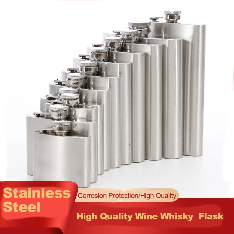 1-18 Oz Flask Wine Whisky Pot Bottle Hip Flasks Drinker Alcohol Bottle Portable Drinkware Stainless Steel Flask for Alcohol