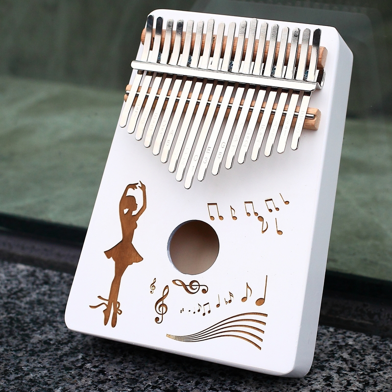 KERUS weiß Kalimba 17 Tasten Holz Tragbare Mbira Finger Klavier für freundlicher und klavier Anfänger Musical Instrumente: 18