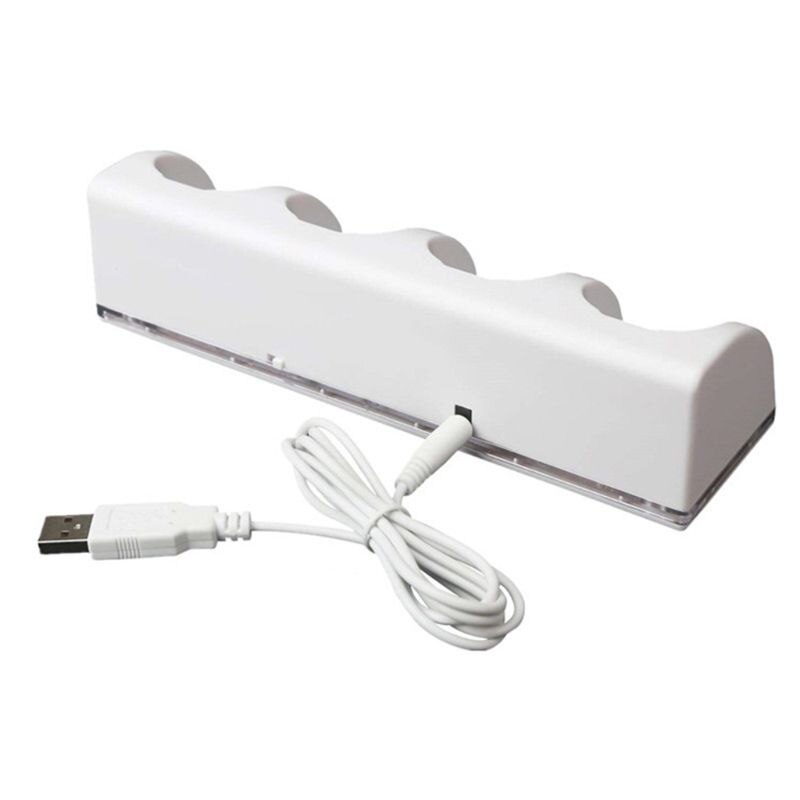 Estación de carga inteligente con 4 puertos, cargador con baterías recargables, Cable de datos USB para consola WII, accesorios versátiles