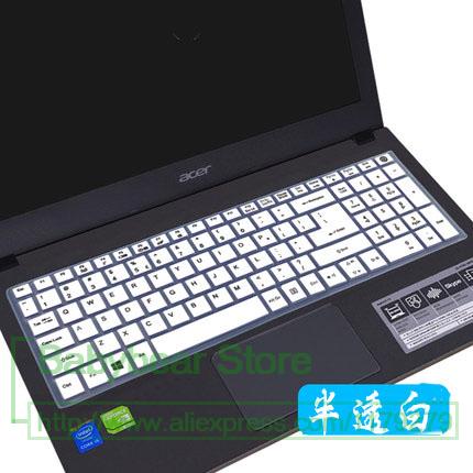 15 inch Keyboard Protector Silicone Cover for Acer Aspire E 15 15.6" E5-576G E5-576 E5 576G E5-575g 575G: white