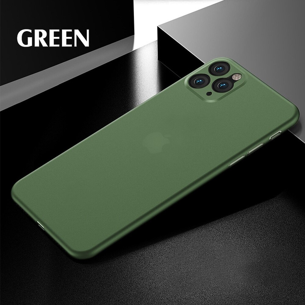 LLZ.COQUE Glass Screen Protector and Case for IPhone 11 Pro Max X XS XR 6 6S 7 8 Plus Phone Capa Full Cover Bumper Accessories: For iPhone 11 / Green