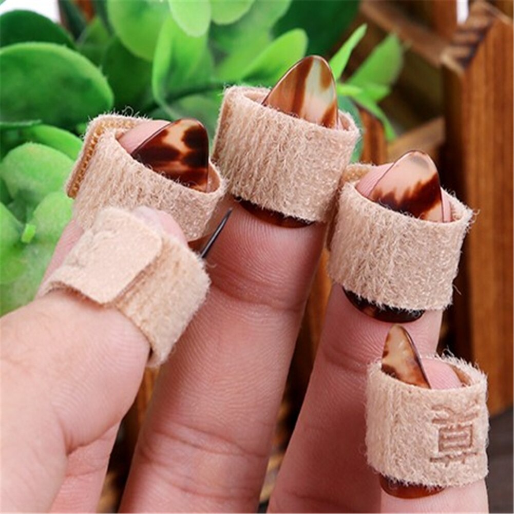 Guzheng Nail Cover Adjusted Size Tape-Free Breathable Velcro Guzheng Finger Protector for Adult Children Practice Protection