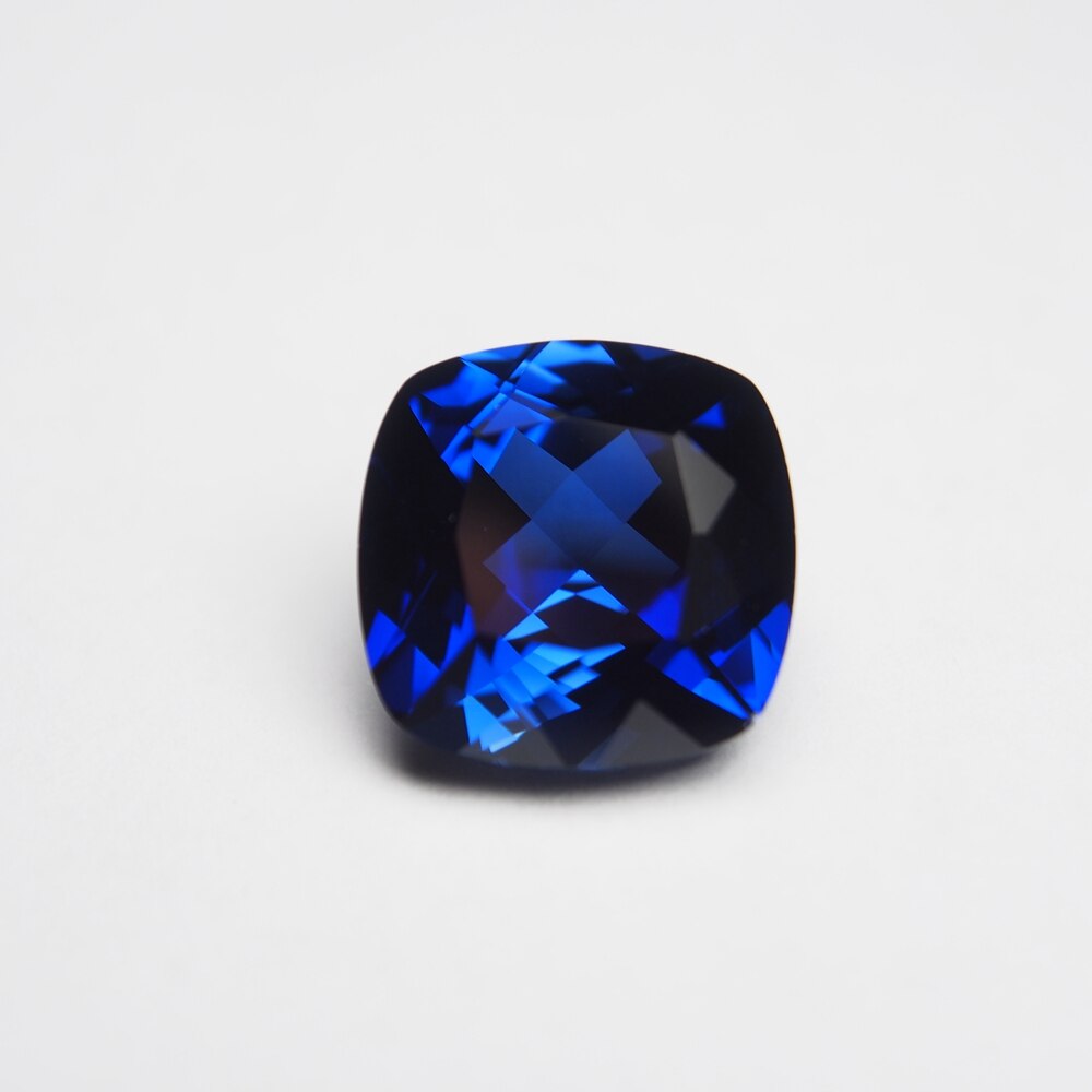 10*10 Mm 5 Cts 1 Stuk Lab Creat Sapphire Stone Royal Blue Losse Edelsteen Kussen Cut Sapphire Ring oorbel Voor