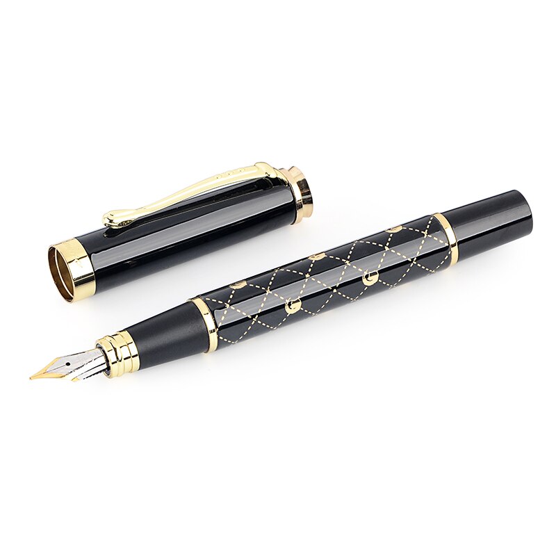 Jinhao 500 Iraurita 0.5mm Fine Nib Fountain Pens Grid Pattern Metal Writing Pen Tools Stationery for Student School Office