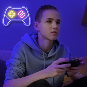 Wanxing Game Controller Neon Borden Gamepad Tiener Jongens Zone Led Borden Voor Muur Slaapkamer Game Room Decor Cool Gaming console