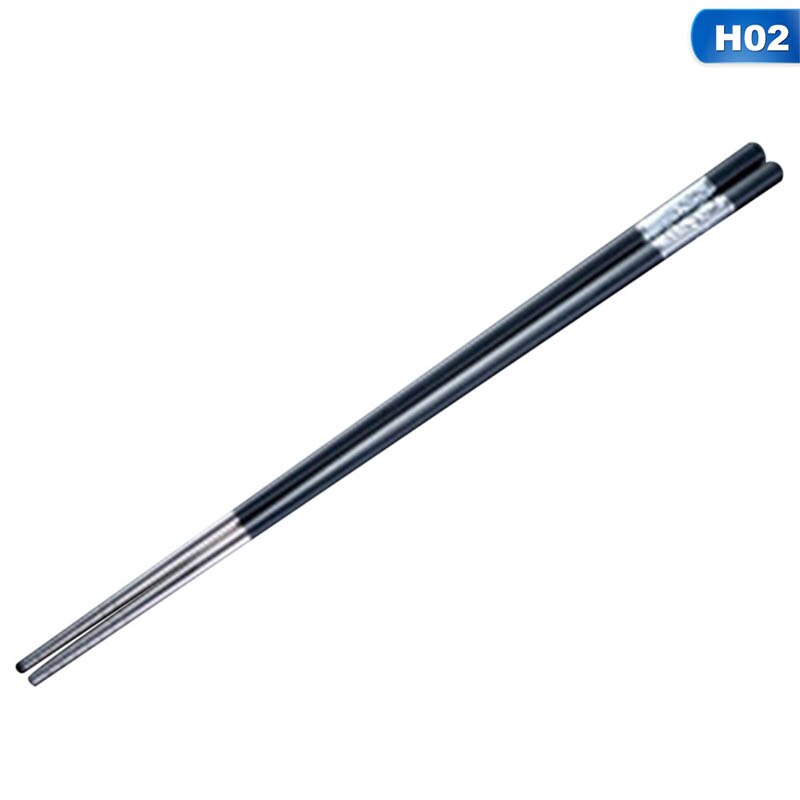 1 Pair Stainless Steel Japanese Chopsticks Non-slip Stainless Steel Chop Sticks Set Reusable Food Sticks Sushi Hashi: 02