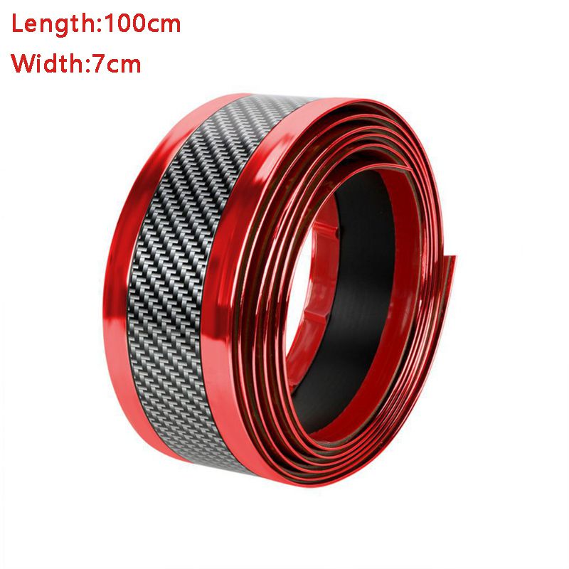 Universal Auto Car Door Protector Rubber Moulding Strip Rubber Threshold Cover Panel Step Protector Sticker Car Styling: 100x7cm   red