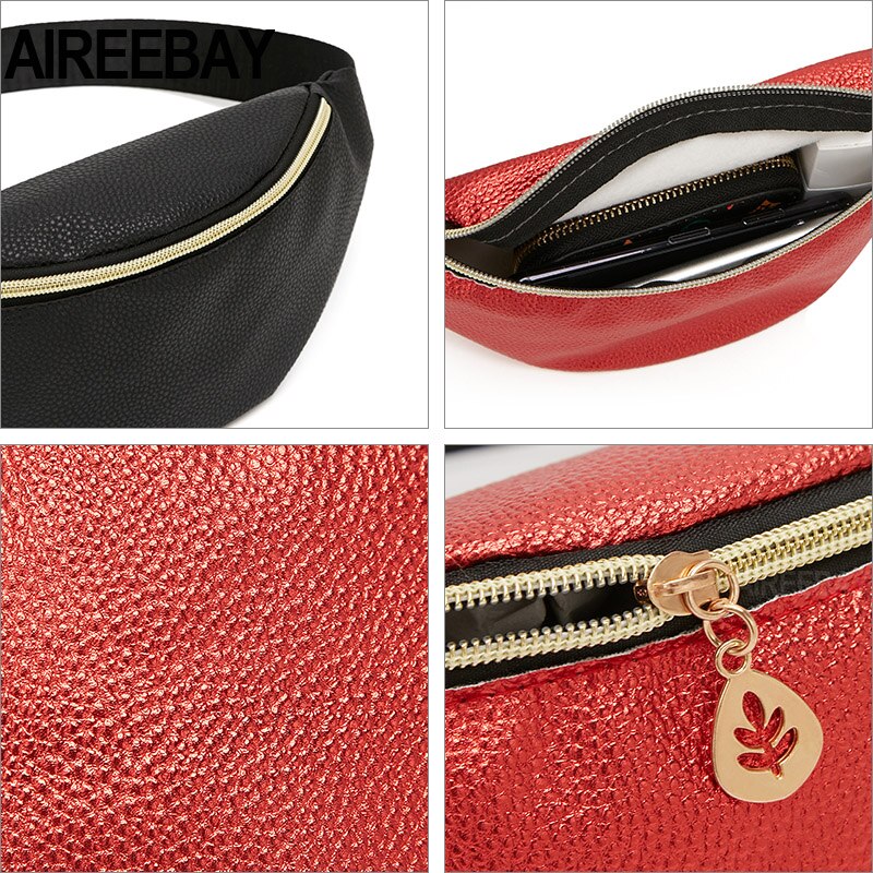 AIREEBAY Casual Frauen Taille Tasche Fanny Packs Retro Stil Mädchen Gürtel Tasche Neue Kleine Leder Brust Reise pouchs