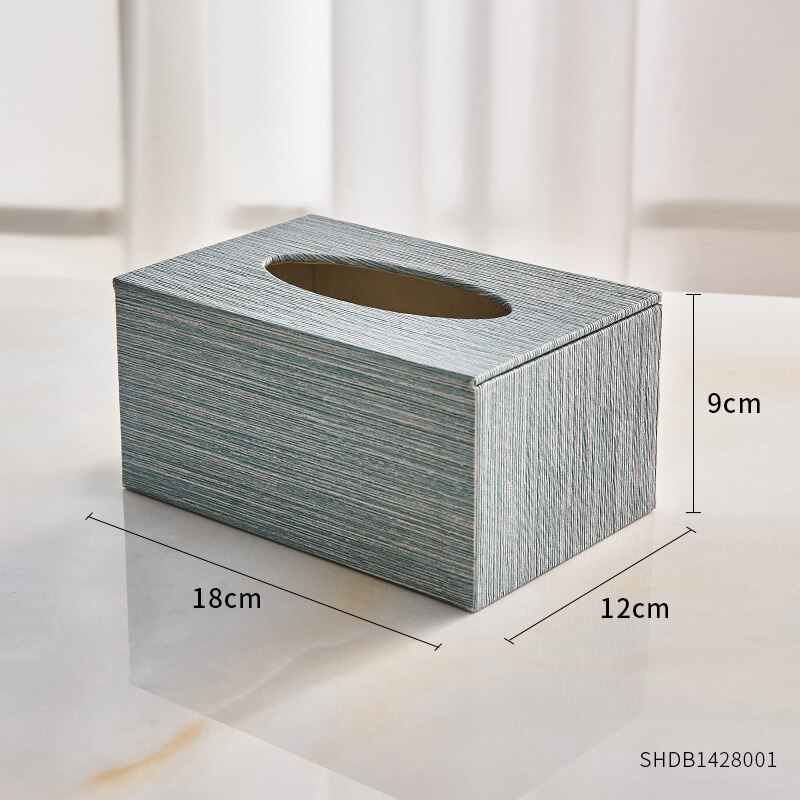 Scandinavische waterdichte tissueboxen kameraccessoires woonkamer salontafel servet papier leer textuur tissuebox: Blauw