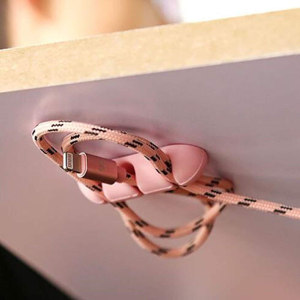 Soporte de almacenamiento de cables de silicona, organizador de escritorio para cables digitales, accesorios para el hogar, colorido, Uds.