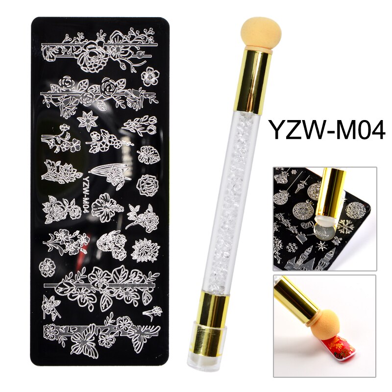 1 einstellen Nagel Stanzen Platten Schmetterling Schneeflocke Spitze Stempel Vorlage für Druck Schablone Werkzeuge: YZW-M04