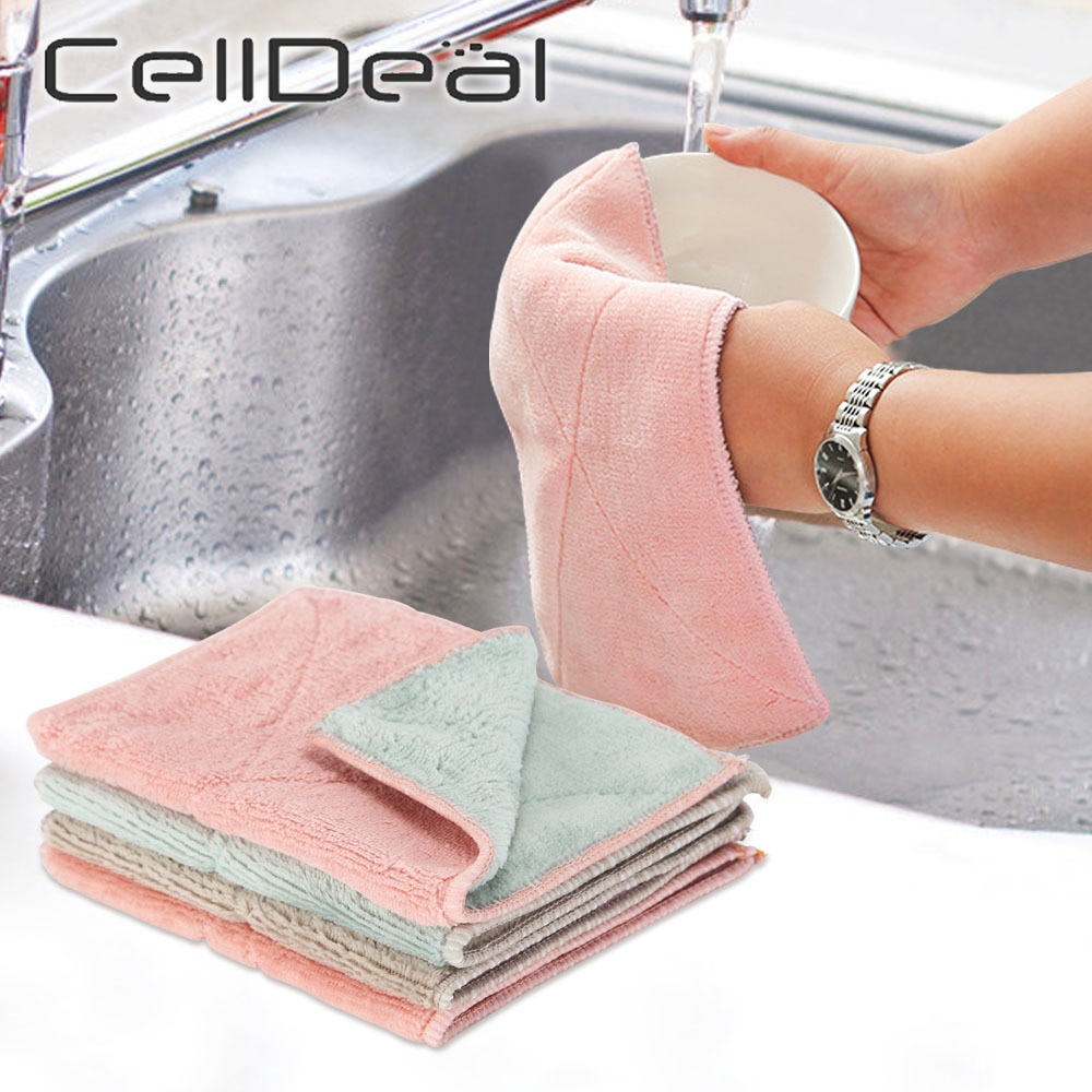 4/8/12Pcs Microfiber Cleaning Cloth Super Absorbent Household Dish Towels Kitchen Oil and Dust Clean Wipe Rags Kitchen Cloth