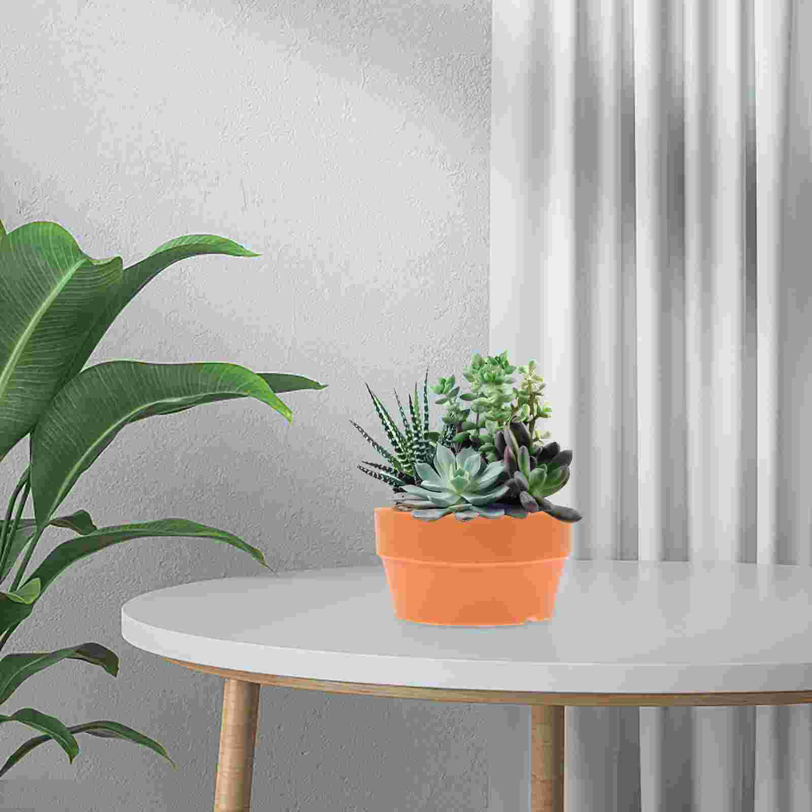 3Pcs Flower Pot With Drainage Hole For Plant Planter Plastic Container Garden Supplies Terracotta Round Bonsai Plants