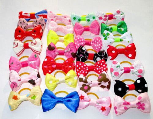 20 pcs Pet Kat Hond Kerst Hoofdband Strik Haarspelden Huisdier Producten met Elastiekjes Grooming Accessoires Voor Puppy Kitten