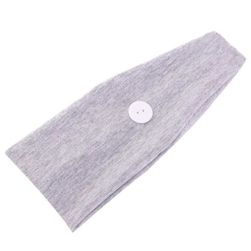 1Pc Effen Kleur Katoen Elastische Yoga Haarband Hoofdband Comfortabele Sport Gym Anti-Slip Slim Haarband Voor sport Hoofdband Tulband: GY