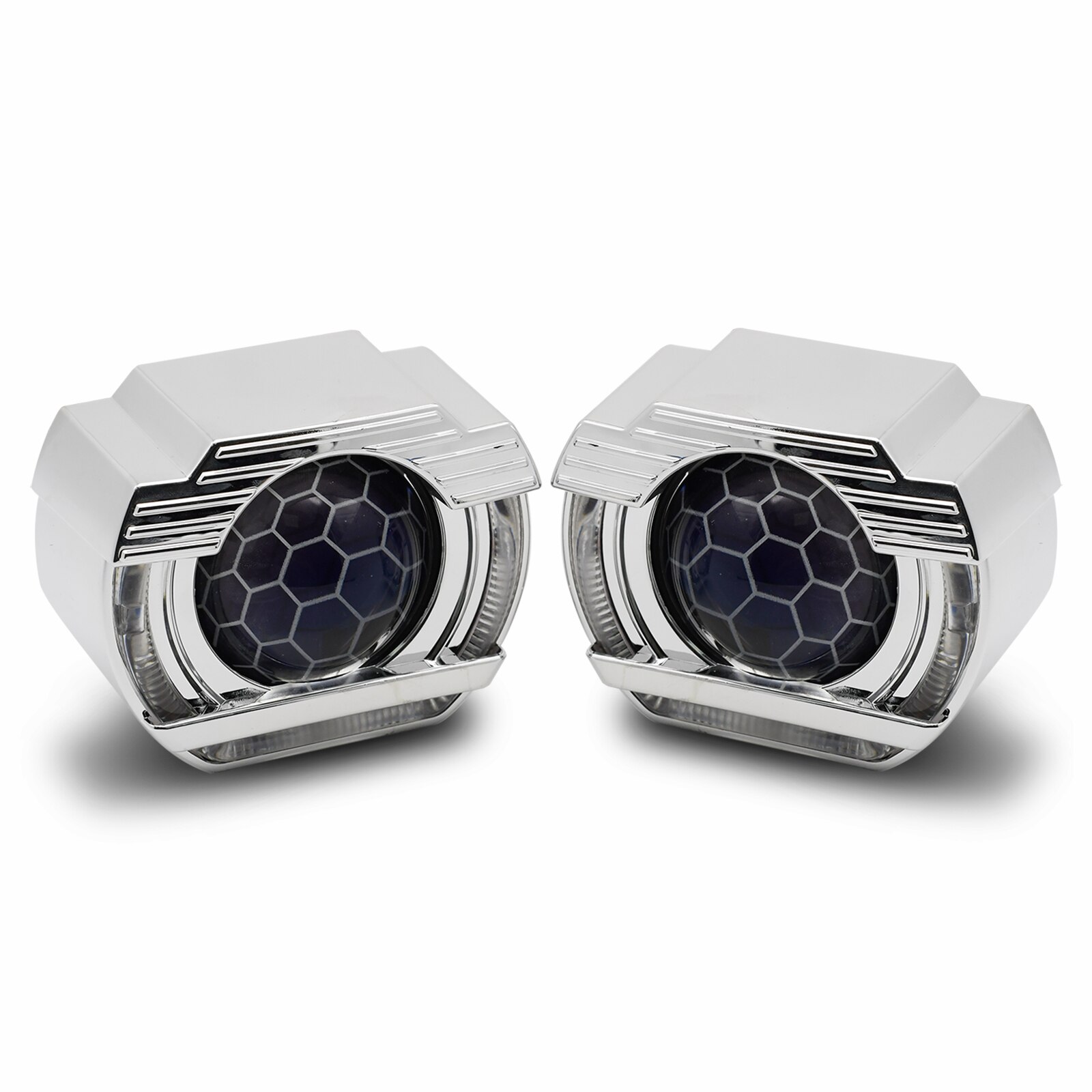 2.5inch Bi-xenon Headlight Projector Lens Angel Eyes Light Lenses For H7 H4 Cars Accessories Retrofit DIY Use H1 HID Bulb