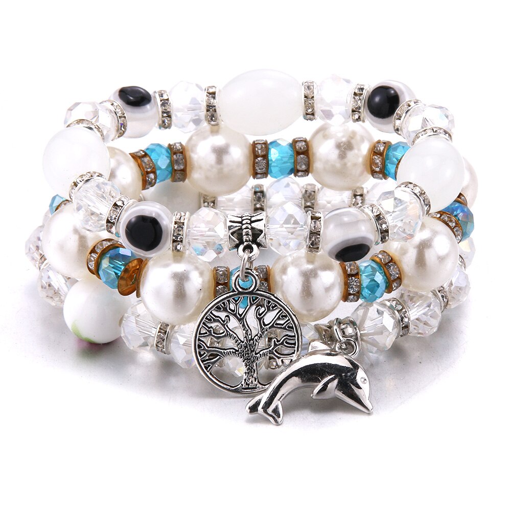 Bohemian Trend Women's Beaded Bracelet 3Pcs Mixed Color Resin Bracelet For Men's Luxury Jewelry Party Birthday: B3ZH-51