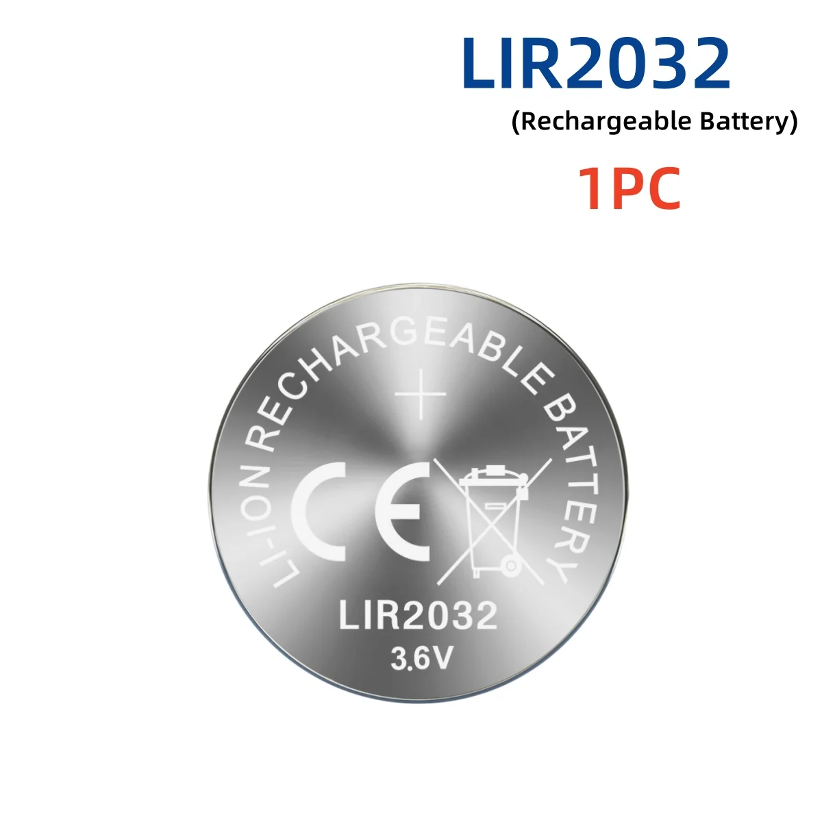 Bateria de Lítio Recarregável LIR2032 3.6V Tipo Moeda 1-10 Peças Universal para Chave de Carro, Controle Remoto e Dispositivos Eletrônicos: Amarelo