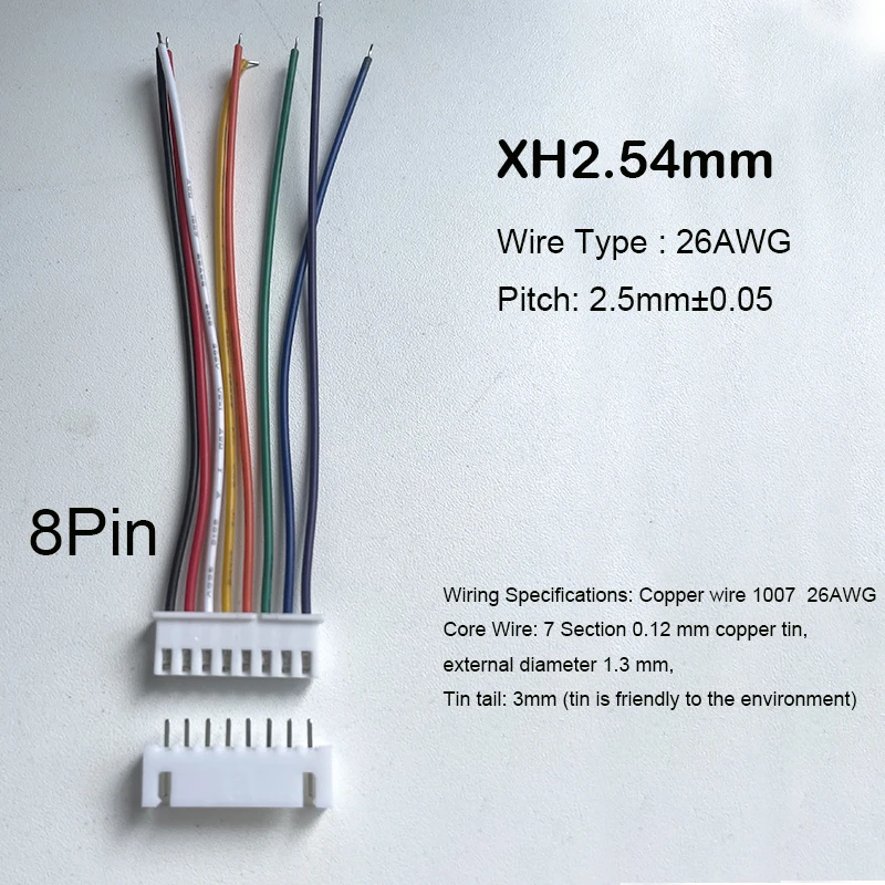 10 zestawów JST XH2.54 XH 2.54mm złącze kabla 2 3 4 5 6 7 8 9 10 PIN gniazdo wtykowe męskie i żeńskie: Złota / Poniżej 5 Sztuk