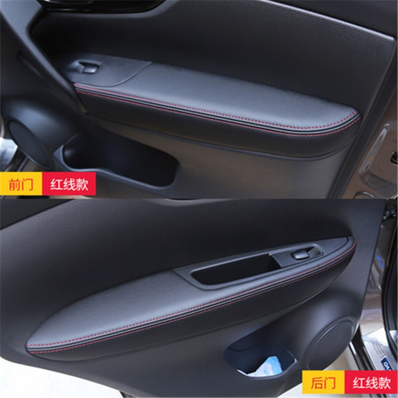 For Nissan Qashqai J11 Interior PU Door Armrest Surface Cover Trim Panel Guards Car Styling