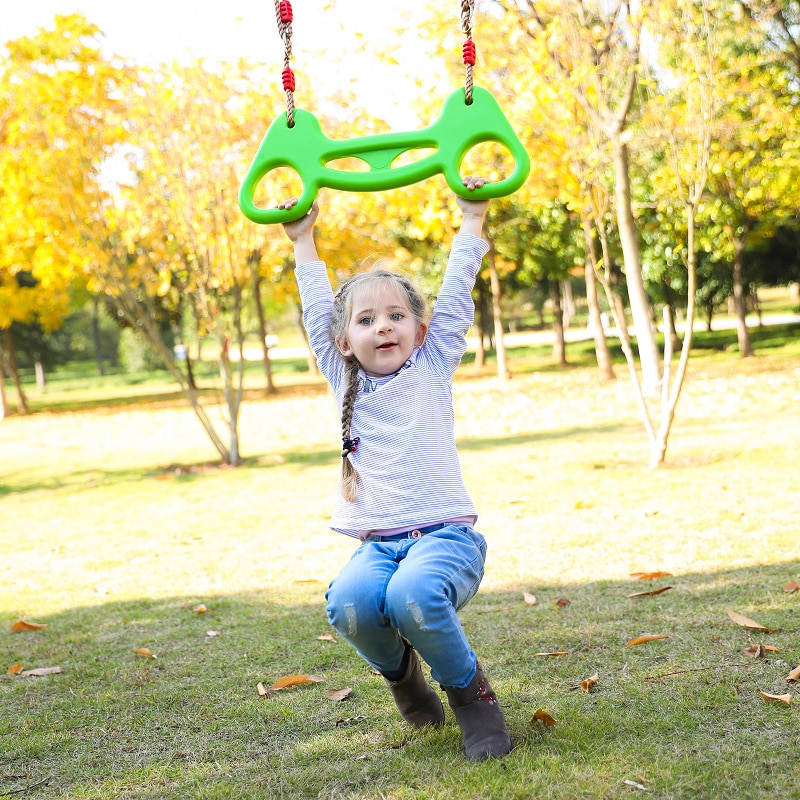 Kids Trapeze Bar Swing Set Gymnastic Rings Swing Playground Garden Park Activity 80kg Indoor Outdoor Sports Handle Rings