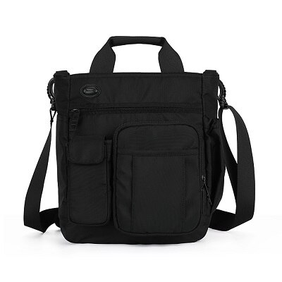 Heren Schoudertas, Multi-Functionele Crossbody Messenger Bag Business Satchel Sling Reizen Ipad Documenten Aktetas: Black