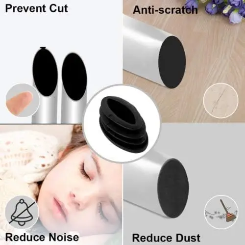 50/100pcs Oval Chair End Caps Tubing Plug Cap Furniture Oval Pads Silicone Chair Leg Cap for Desk Protector Leveling Feet System