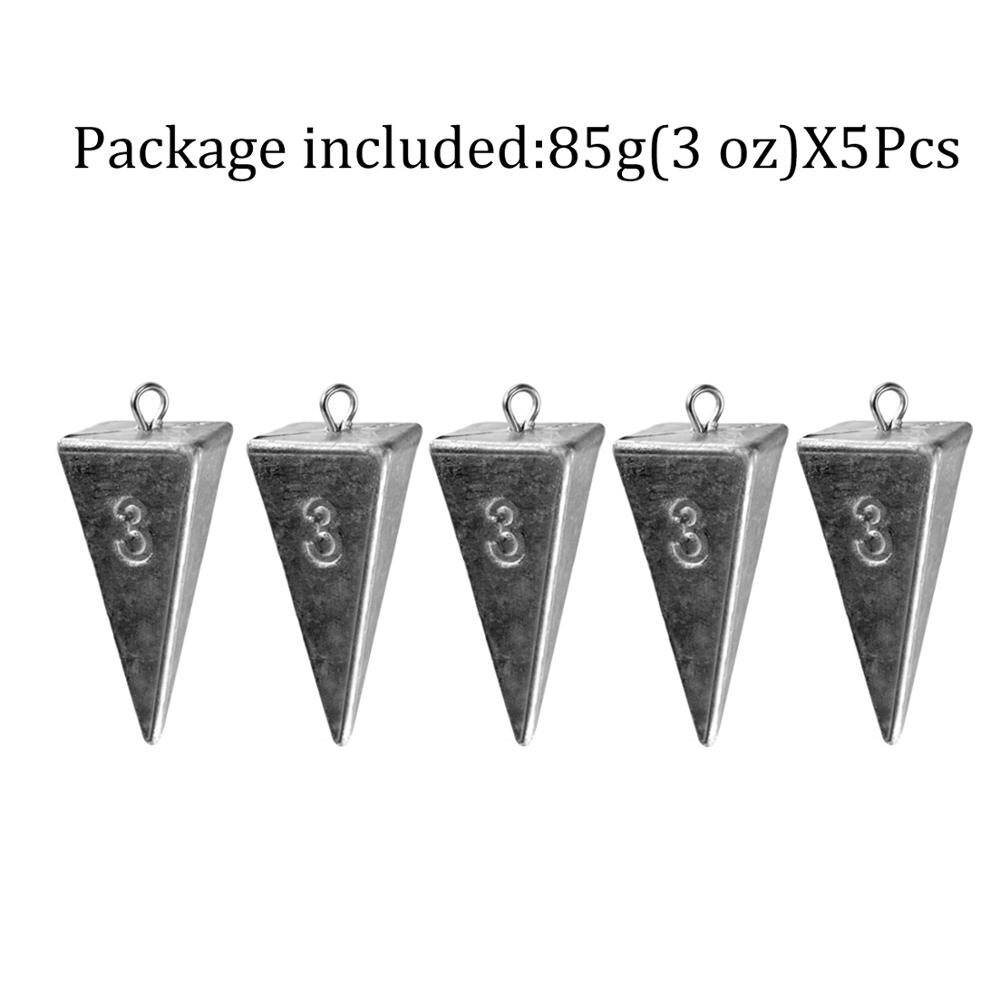5Pcs Piramide Sinker Gewichten 1Oz 2Oz 3Oz 4Oz Vissen Lood Sinker Gewichten Voor Zoutwater Zoetwater visgerei Accessoires: 5pcs 3oz
