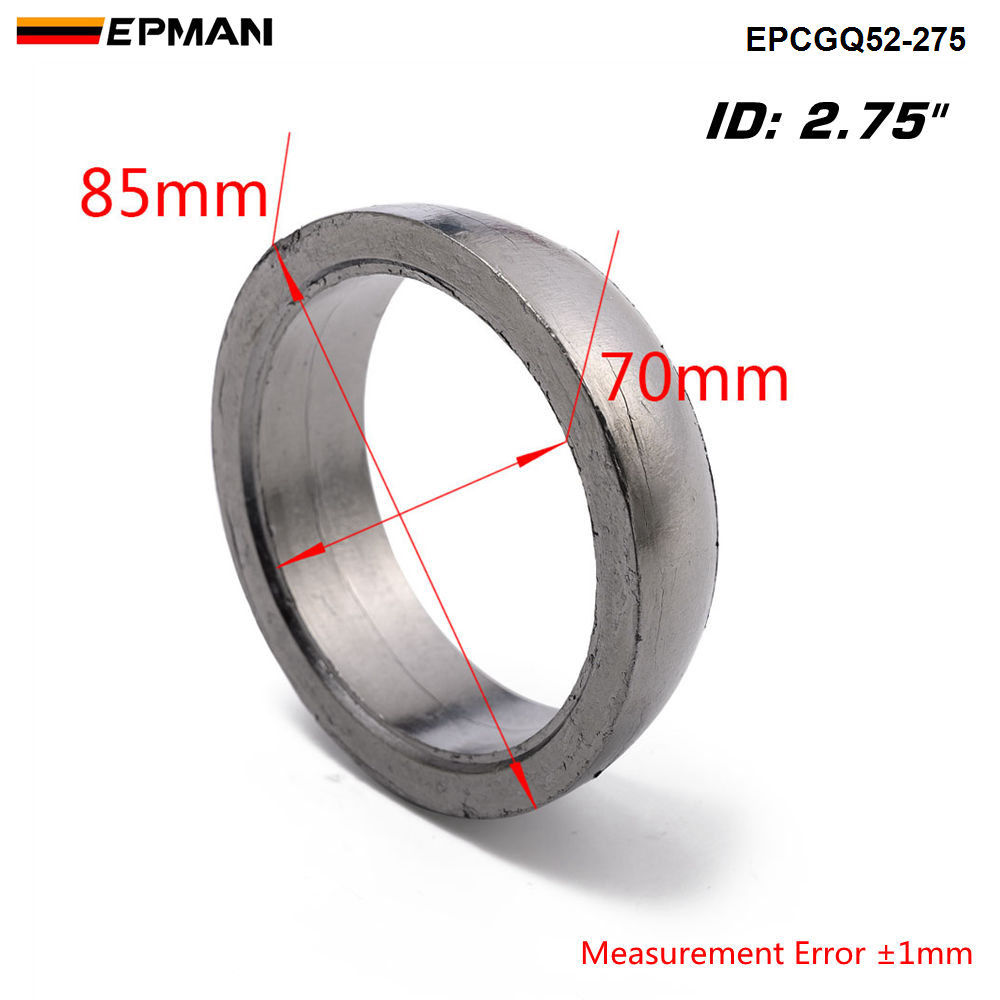 EPMAN Rennen Auspuff Krapfen Ring zerquetschen Dichtung Auspuff Krapfen Kollektor Dichtung Graphit Auspuff Dichtung Hohe Temperatur EPCGQ52: 2.75 Zoll