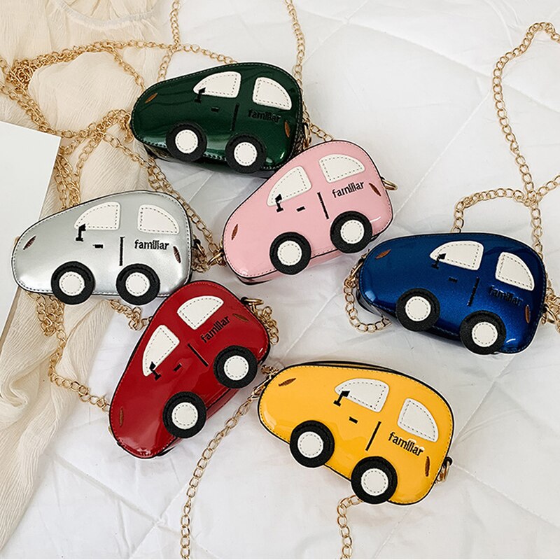 Mini sacs à bandoulière sac à bandoulière filles garçons voiture dessin animé sac à main portefeuille petit épaule sacs de rangement