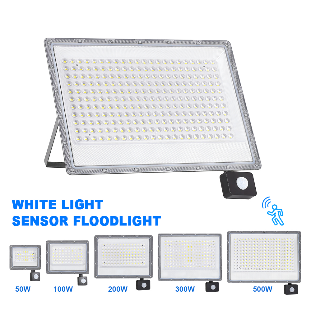 Luz de inundación LED para exteriores 500W 300W 200W 220V Sensor de movimiento foco impermeable iluminación de jardín reflector de paisaje lámpara de calle