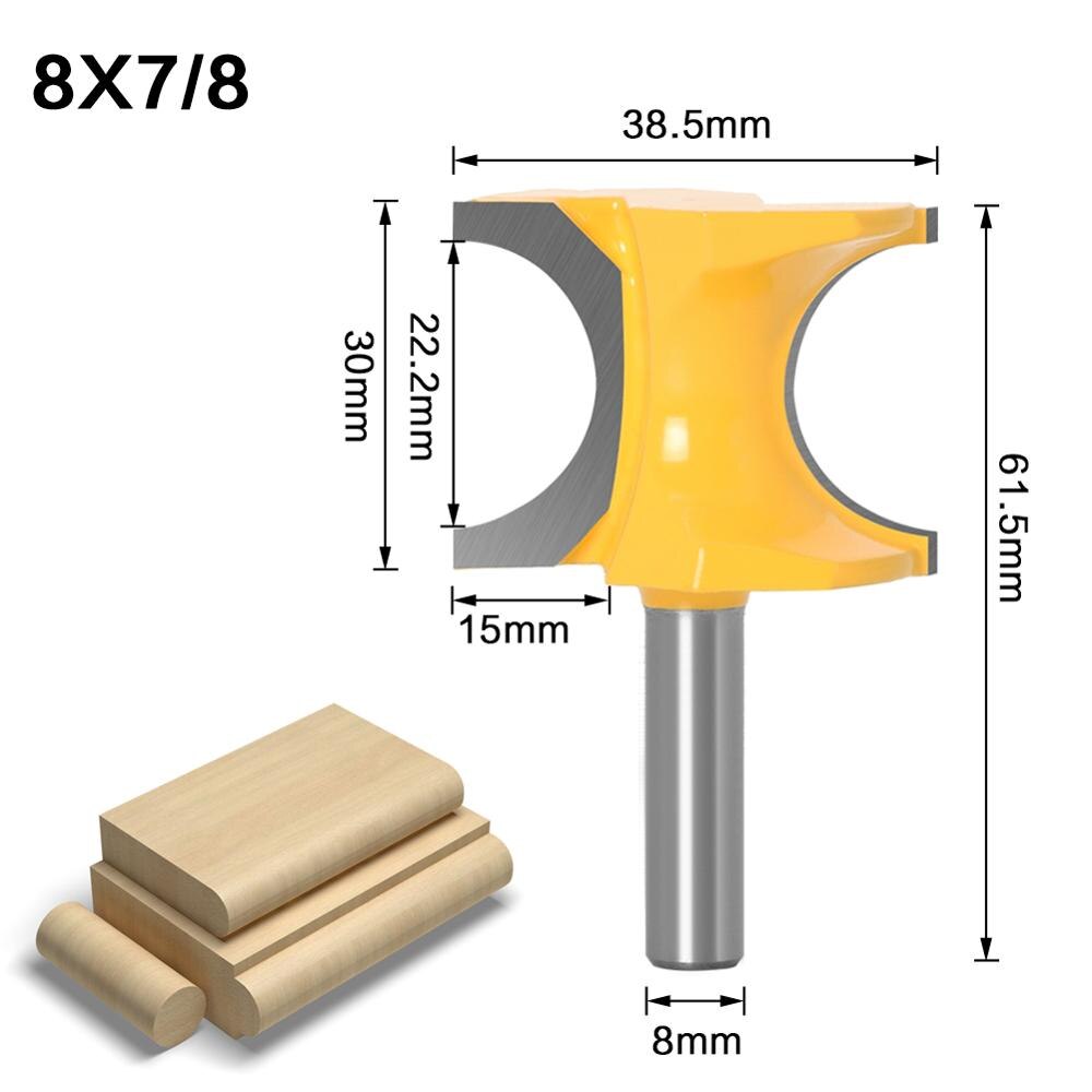 1Pcs Half Ronde Side Cutter Bit Router Bit 8Mm Schacht Houtbewerking Bits: 8X22.2