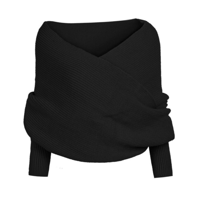 Women Long Sleeve Loose Cardigan Knitted Sweater Jumper Knitwear Outwear Coat: Black