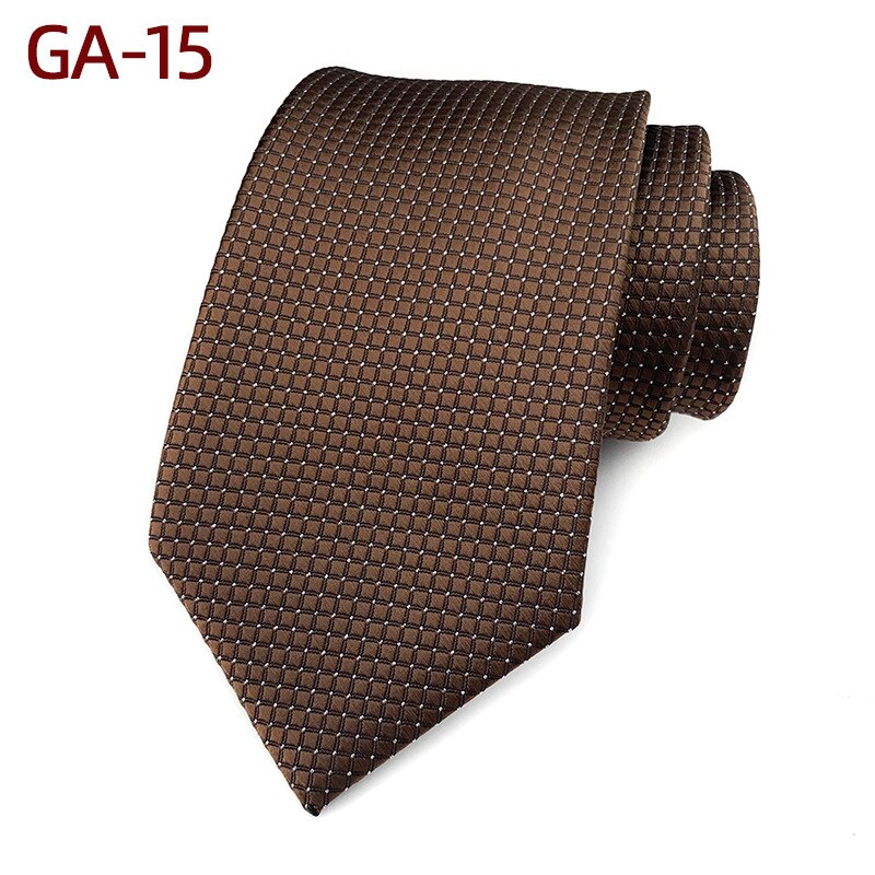 Mens Ties Silk Luxury Neck Tie 8cm Cravate Geometric PLAIDS&amp;CHECKS Tie Business Wedding Party Neck Tie for Men: GA-15