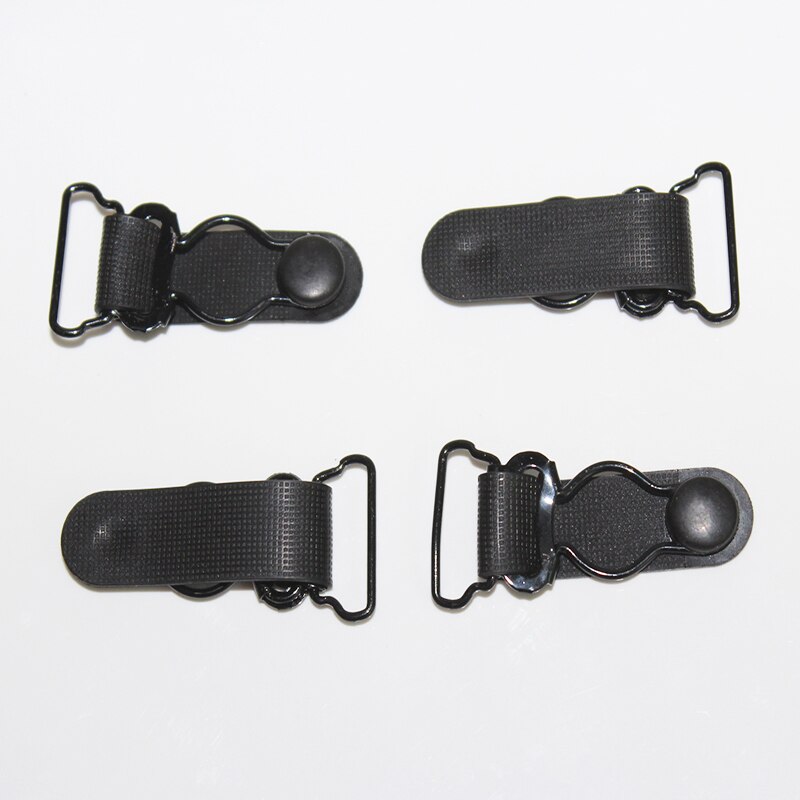 Porte-jarretelles à Clip en métal, 12 pièces/lot, 20mm, 0.8 pouces, accessoires de vêtement, boucle amovible, bas, clips en métal noir + PP