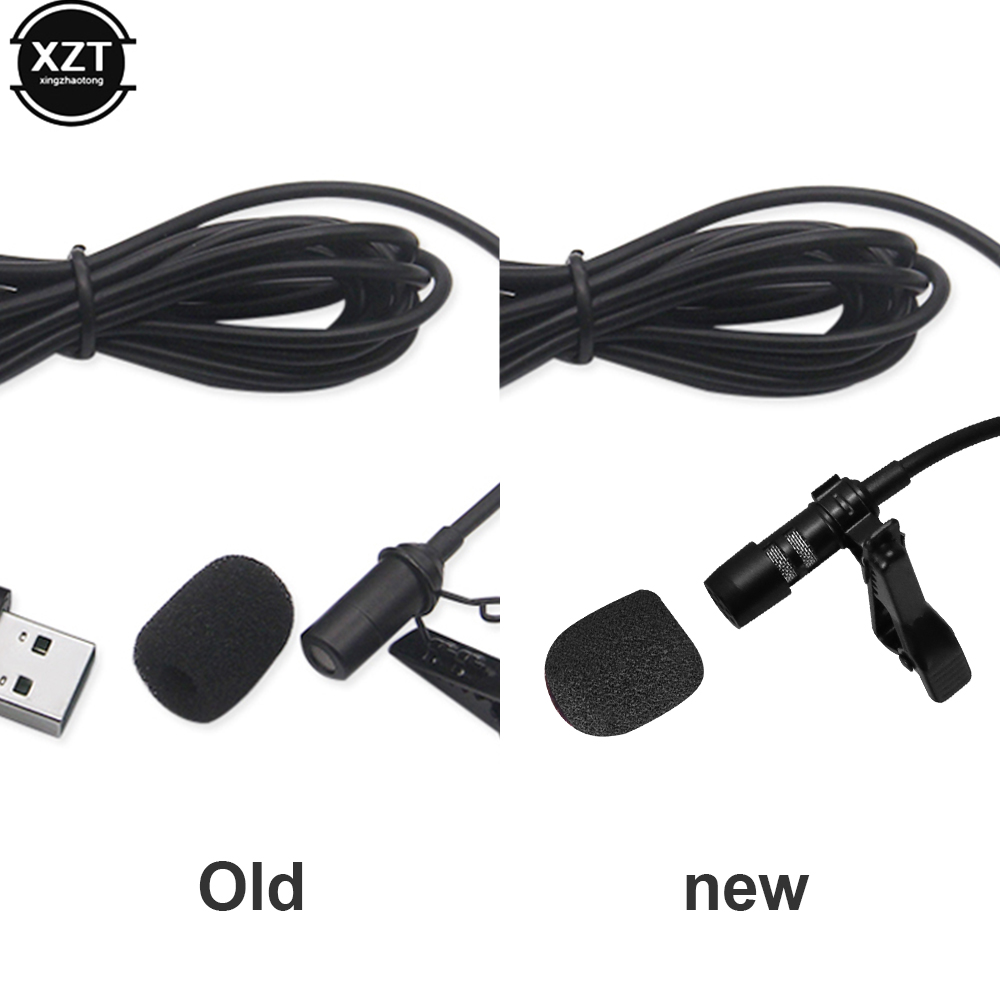 200 cm draagbare mini-USB-microfoon clip-on omnidirectionele stereomicrofoon voor laptop live-opname camera geluidskaart professioneel