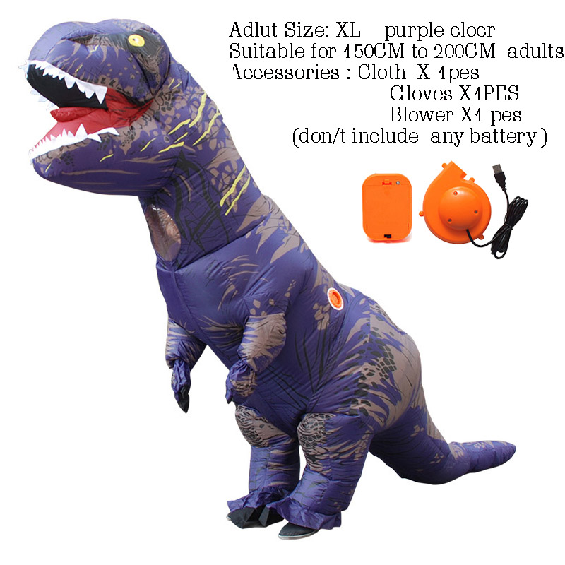 T-rex dinosaure oppustelige kostume maskot kostume deguisement halloween pour animaux cosplay dinosaure: Voksen størrelse 1