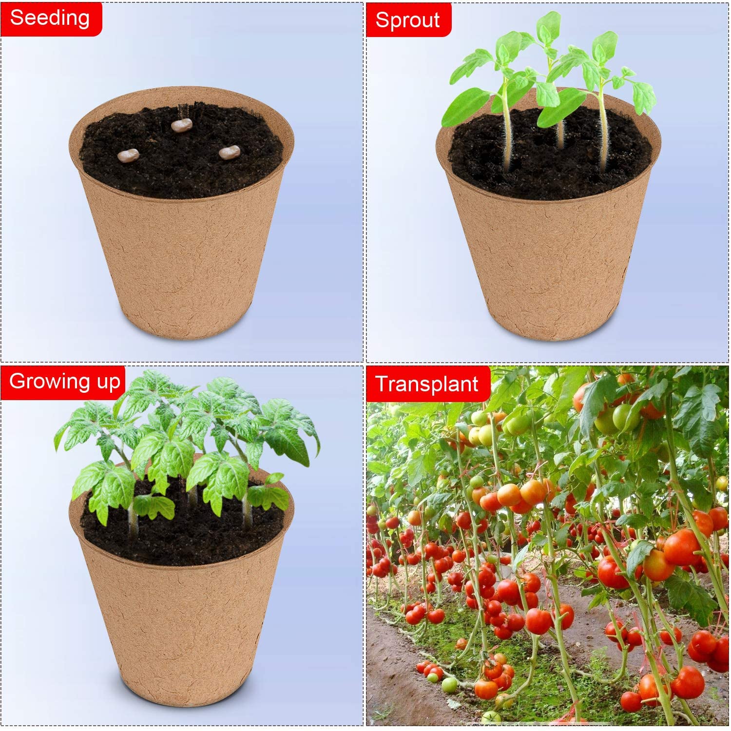 Horticultural Pulp Flowerpot Seedling Cup Pulp Pot Seedling Bowl Environmental Protection Degradable Peat Pot Paper Flowerpot