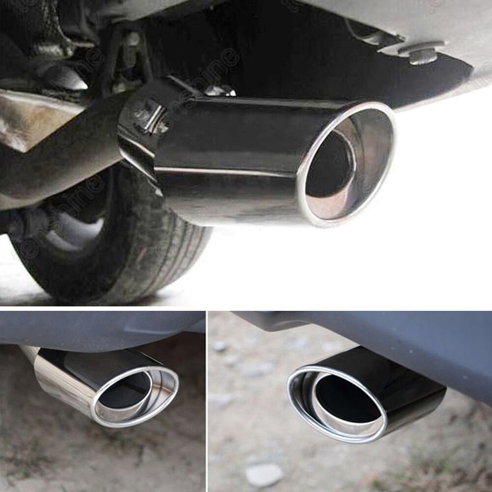 Universal Car Rear Round Stainless Steel Exhaust Pipe Tail Muffler Accessories