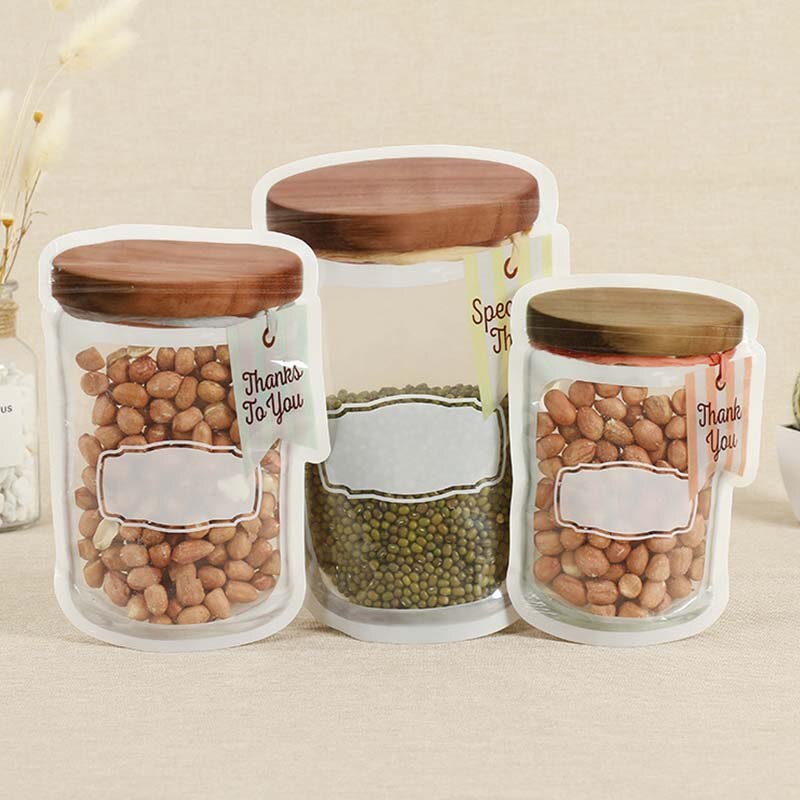 Kitchen Reusable Ziplock Bag Snack Biscuits Food Jar Bag Food Jar Bag Jar Zipper Bags Reusable Reusable Port