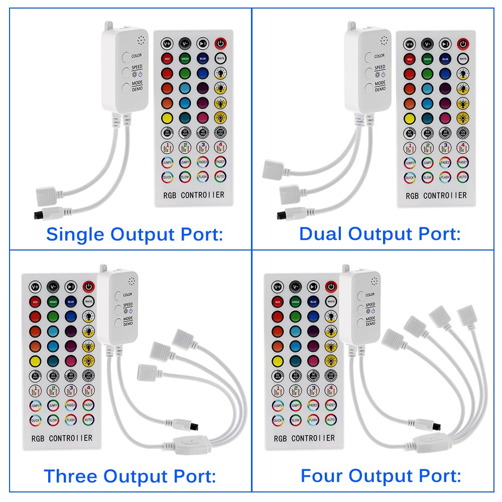 Rgb Led Controller DC12V Bluetooth Muziek Controller Met Timer Modus + 40 Sleutel Ir Afstandsbediening Voor 2835 5050 Rgb led Strip Licht