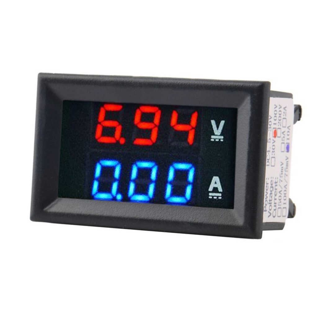 Led Digital Voltmeter Ammeter Us Dc 100V 10/50 / 100A Voltmeter Ammeter Led Dual Digital Volt Amp Meter Gauge: 10A