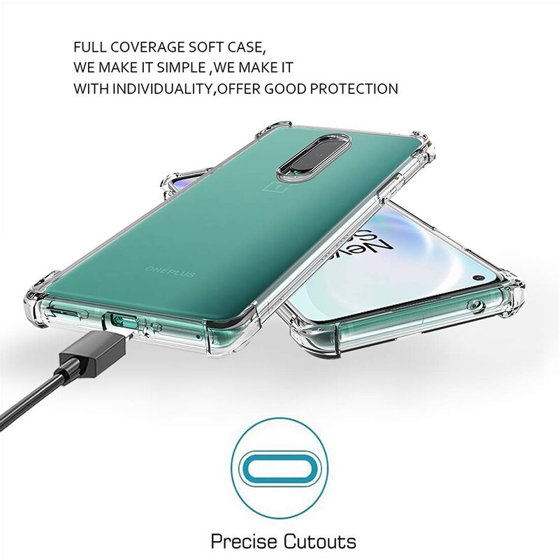 Schokbestendig Clear Phone Case Voor Oneplus 8 / Pro / 5G Uw Zachte Tpu Phone Back Cover Voor Een plus 8T