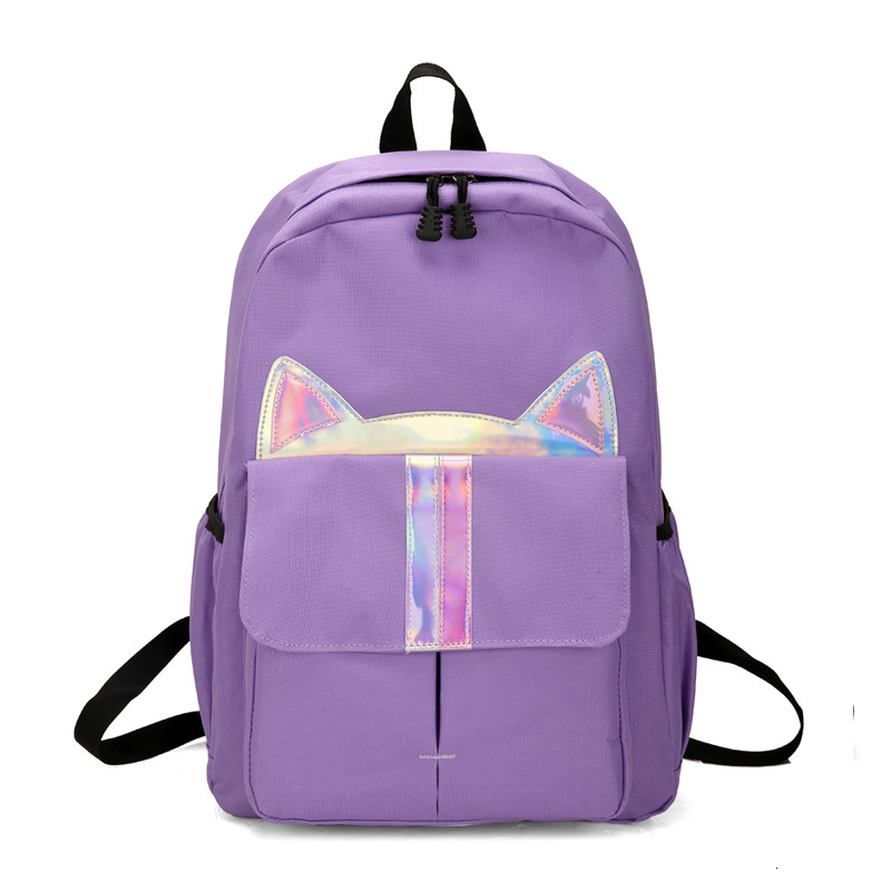 Nouveaux enfants sac à dos filles garçon enfants adolescents étudiant école sacs à dos pour fille mignon chat oreille sac à dos Cartable Cartable Enfant: 6677-Violet