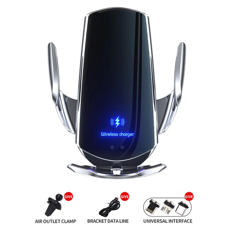 Bezprzewodowa ładowarka samochodowa 30 W Magnetyczny automatyczny uchwyt samochodowy Uchwyt na telefon Akcesoria do telefonów komórkowych Indukcja na podczerwień Szybkie ładowanie: BIAŁY