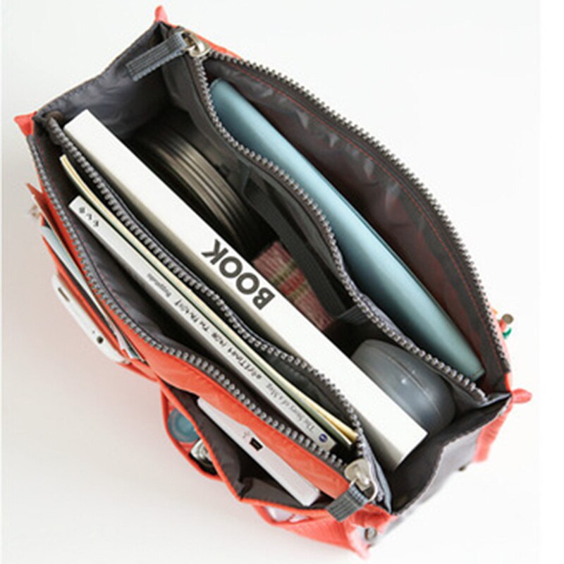 Multifunctionele Organizer Insert Bag Vrouwen Nylon Travel Organizer Insert Handtas Portemonnee Grote liner Lady Make-Up Cosmetische Bag