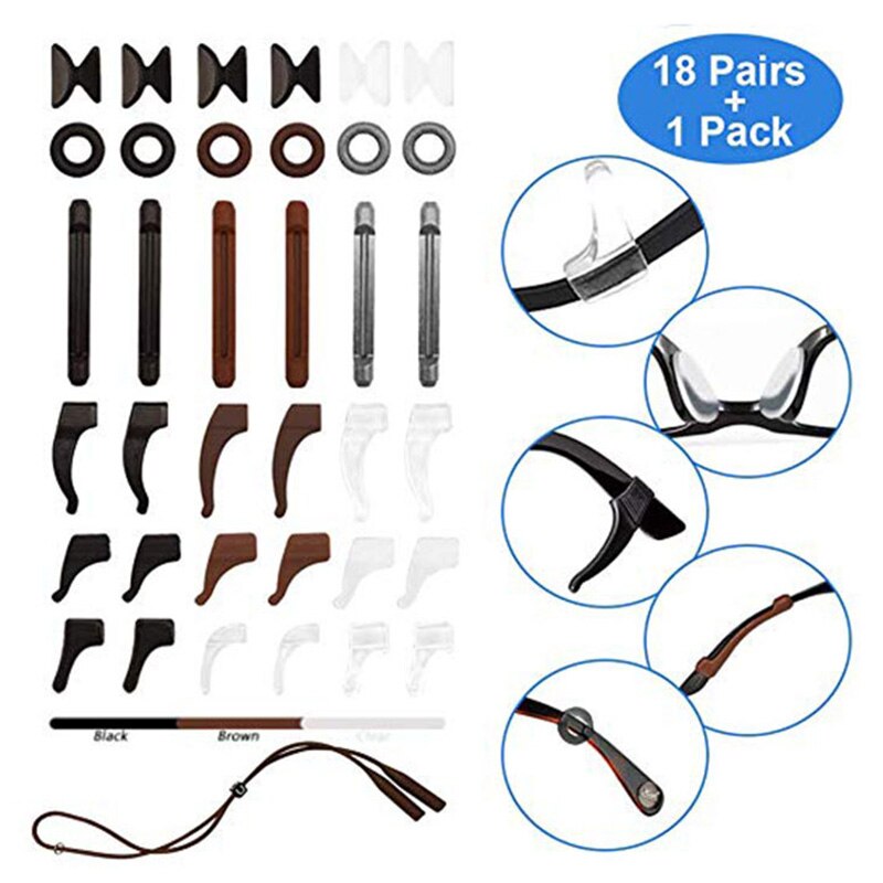 Anti Slip Silicone Glasses Ear Hooks For Kids And Adults Round Grips Eyeglasses Sports Temple Tips Soft Ear Hook: 7