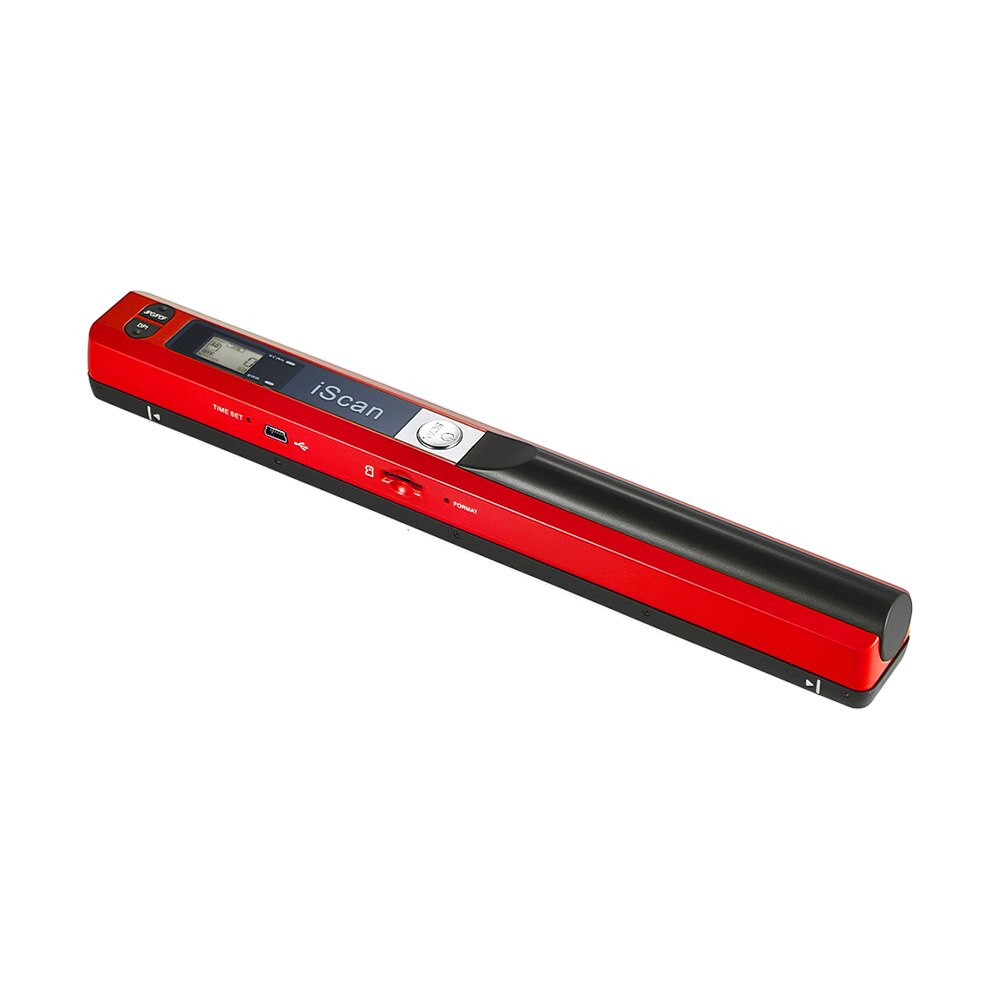 Portable Wireless Document & Images Scanner Book Scanner A4 Size 900DPI JPG/PDF Formate LCD Display for Reciepts Books: Red