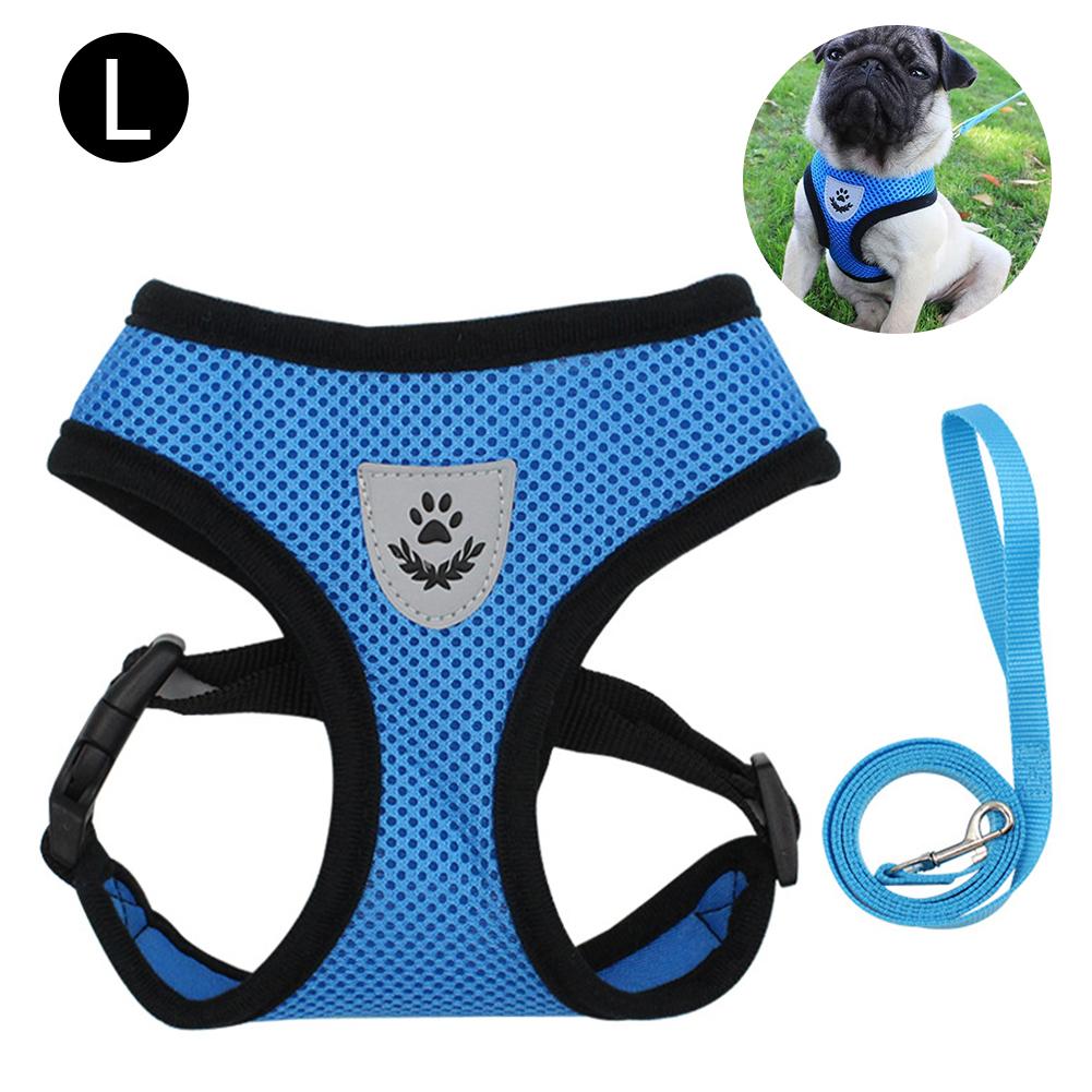 Nylon Heavy Duty Dog Pet Harness Collar Adjustable Padded Extra Big Large Medium Small Dog Harnesses Vest Husky Dogs Supplies 1: Blue L
